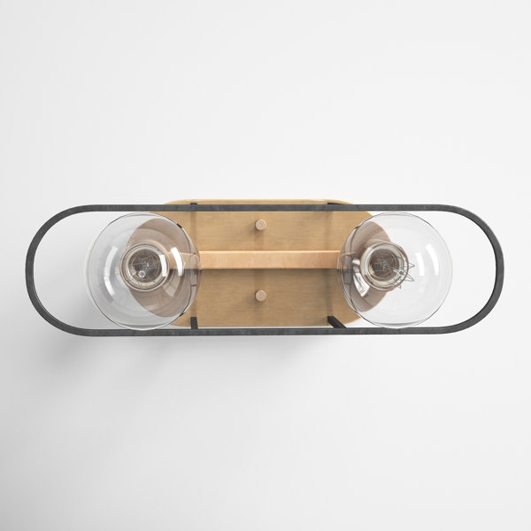 Joss & Main Brielle 2 Light Dimmable Copper Brushed Brass/Matte Black Bath Bar & Reviews Wayfair